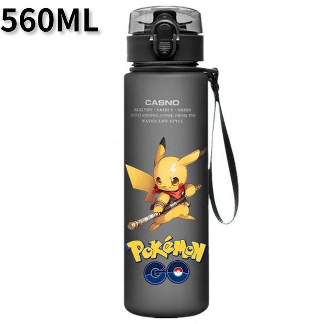 Pokemon 560ML tazza d'acqua Anime portatile carino Pikachu plastica cartone animato sport all'aria aperta bottiglia d'acqua di grande capacità regali