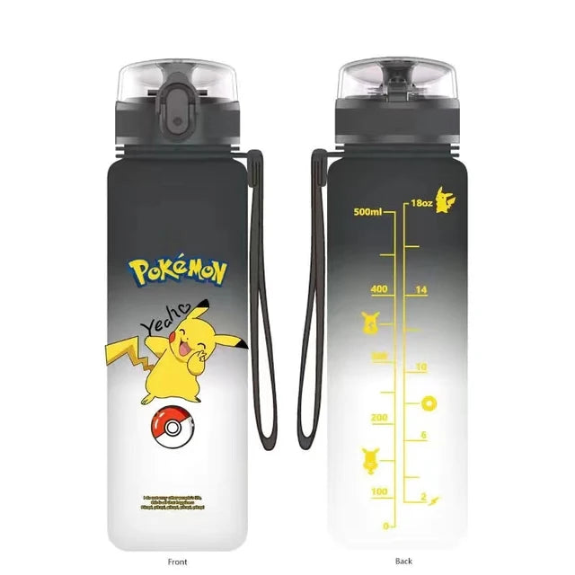 Pokemon 560ML tazza d'acqua Anime portatile carino Pikachu plastica cartone animato sport all'aria aperta bottiglia d'acqua di grande capacità regali