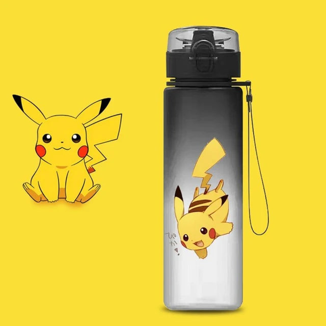 Pokemon 560ML tazza d'acqua Anime portatile carino Pikachu plastica cartone animato sport all'aria aperta bottiglia d'acqua di grande capacità regali