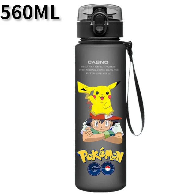 Pokemon 560ML tazza d'acqua Anime portatile carino Pikachu plastica cartone animato sport all'aria aperta bottiglia d'acqua di grande capacità regali