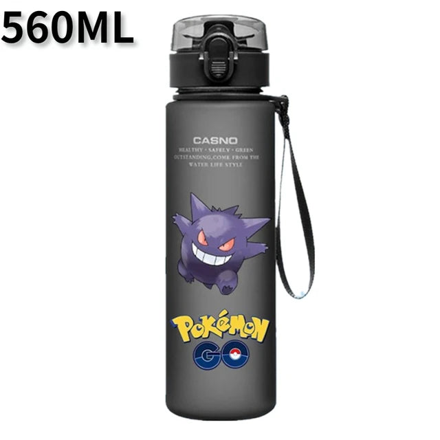 Pokemon 560ML tazza d'acqua Anime portatile carino Pikachu plastica cartone animato sport all'aria aperta bottiglia d'acqua di grande capacità regali