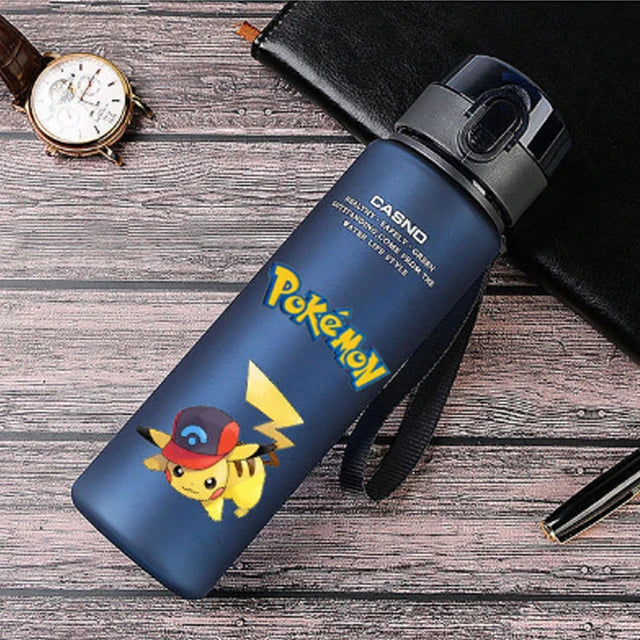 Pokemon 560ML tazza d'acqua Anime portatile carino Pikachu plastica cartone animato sport all'aria aperta bottiglia d'acqua di grande capacità regali