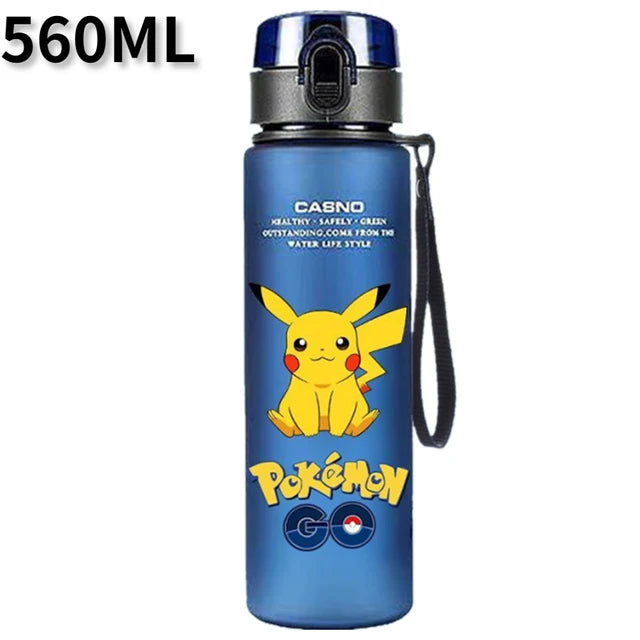 Pokemon 560ML tazza d'acqua Anime portatile carino Pikachu plastica cartone animato sport all'aria aperta bottiglia d'acqua di grande capacità regali