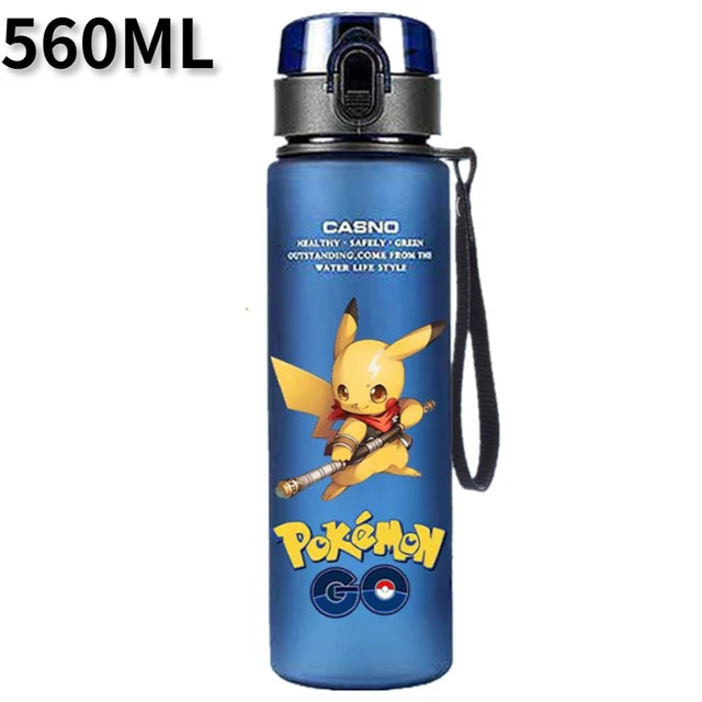 Pokemon 560ML tazza d'acqua Anime portatile carino Pikachu plastica cartone animato sport all'aria aperta bottiglia d'acqua di grande capacità regali