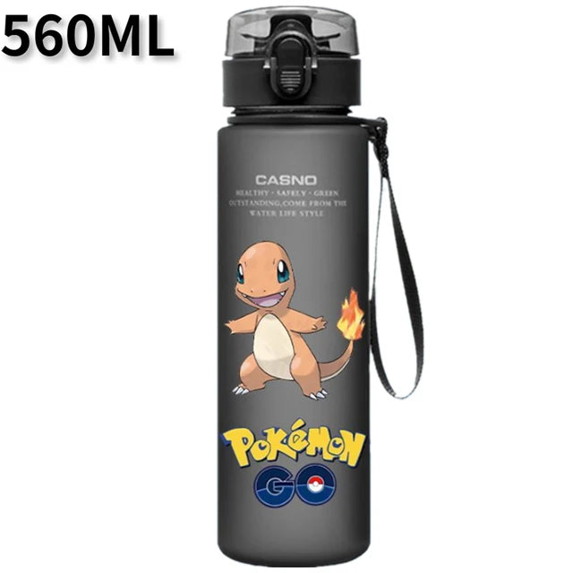 Pokemon 560ML tazza d'acqua Anime portatile carino Pikachu plastica cartone animato sport all'aria aperta bottiglia d'acqua di grande capacità regali