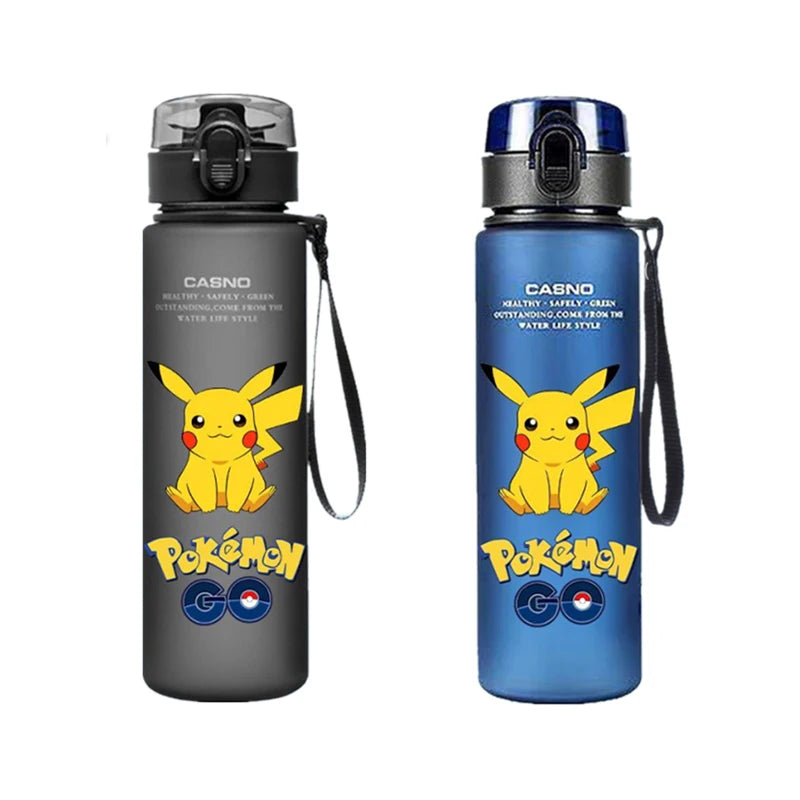 Pokemon 560ML tazza d'acqua Anime portatile carino Pikachu plastica cartone animato sport all'aria aperta bottiglia d'acqua di grande capacità regali