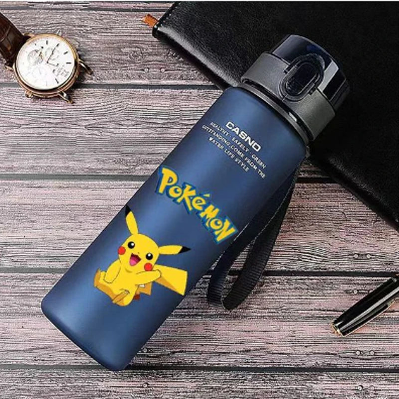 Pokemon 560ML tazza d'acqua Anime portatile carino Pikachu plastica cartone animato sport all'aria aperta bottiglia d'acqua di grande capacità regali