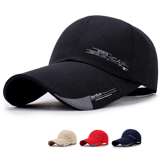 Spring and Autumn Korean Version Lengthened Baseball Men Outdoor Fishing Sun Protection Travel Hat Casual Baseball Cap Sun Visor