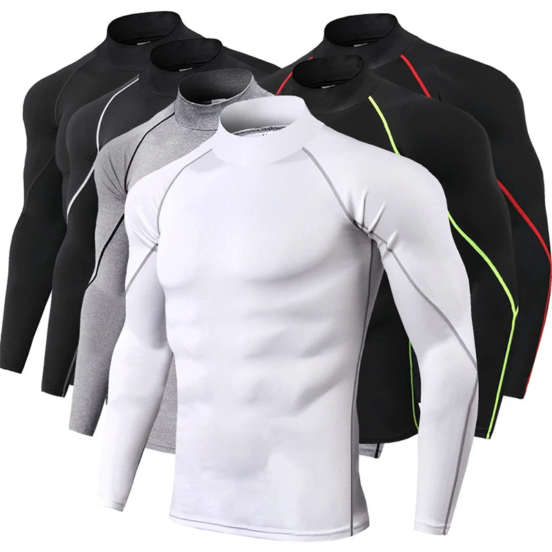 Rashguard Gym T Shirt Men Bodybuilding Compression Shirt Fitness Quick Dry Running Workout Man Sports First Layer Sportswear