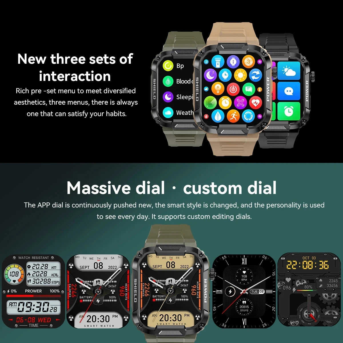 Robusto orologio militare intelligente da uomo per Android IOS Ftiness orologi Ip68 impermeabile 1.85 ''AI Voice Bluetooth Call Smartwatch 2023