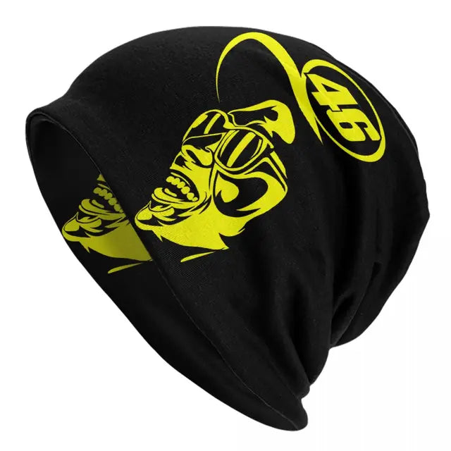 Rossi Skullies berretti berretti Streetwear inverno caldo uomo donna cappelli lavorati a maglia Unisex adulto moto Racing cappelli cofano