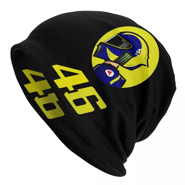 Rossi Skullies berretti berretti Streetwear inverno caldo uomo donna cappelli lavorati a maglia Unisex adulto moto Racing cappelli cofano