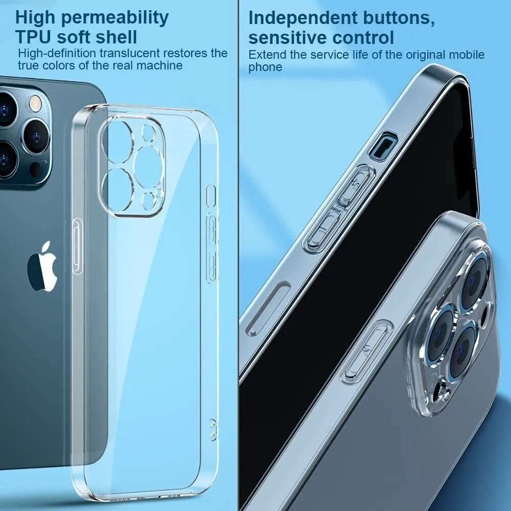 Crystal Clear Flexible TPU Case For iPhone 14 Plus 13 Pro Max 12Mini 11 15 SE XR X 7 8 Scratch-Resistant Transparent Shell Funda