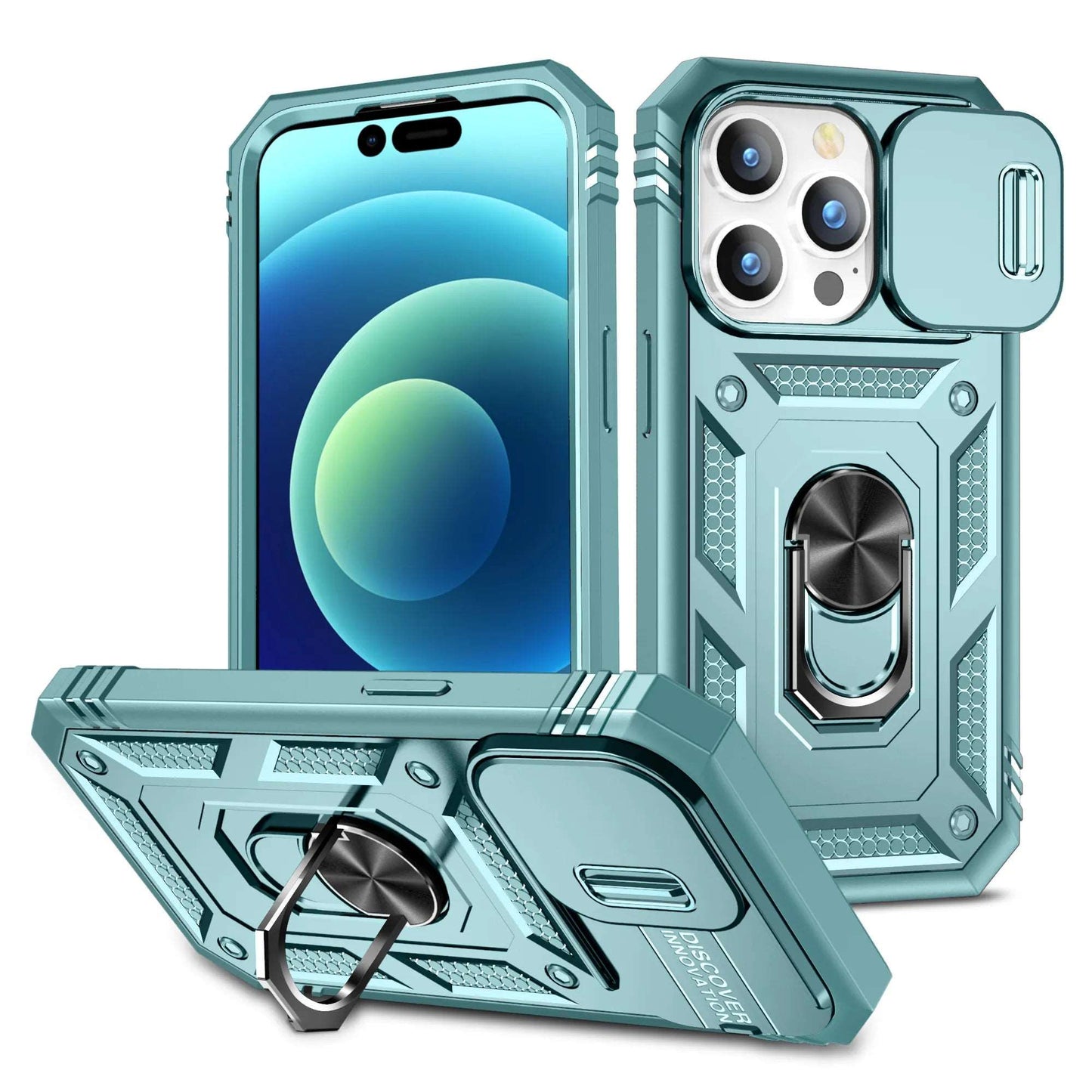 Case For iPhone 15 14 13 12 11 Pro XS Max 8 Armor Designed Shockproof Rugged Military Grade Protective Slide Lens Protector Case