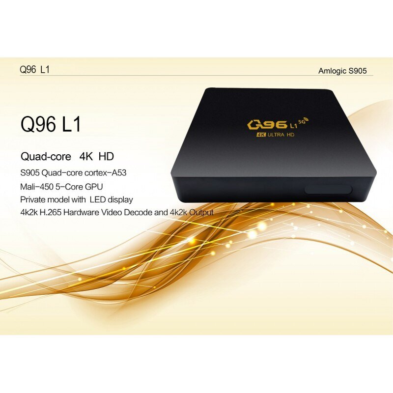 2023 New Smart TV BOX Q96 L1 Android 7.1 Amlogic S905 L1 Chip 4G 4k UHD h. 265 Multi-Language Support HDMI 2 Free Ship P281