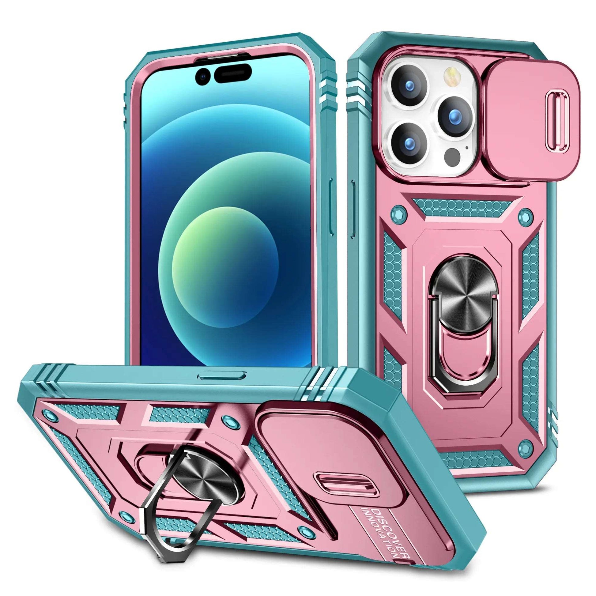 Case For iPhone 15 14 13 12 11 Pro XS Max 8 Armor Designed Shockproof Rugged Military Grade Protective Slide Lens Protector Case