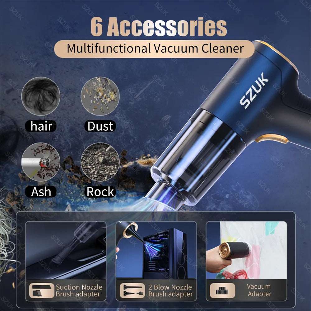 98000PA Car Vacuum Cleaner Wireless Portable Cleaning Machine for Car Home Appliance Powerful Handheld Cleaner for keyboard