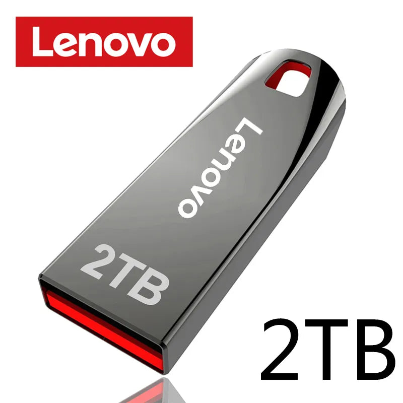 Lenovo 2 TB USB-Flash-Laufwerke, Mini-Metall-Speicherstick mit echter Kapazität, schwarzer Pen-Drive, kreatives Werbegeschenk, silberne Speicher-U-Disk 