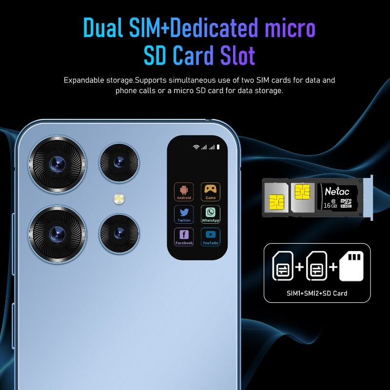 Neues Original S24 Ultra 7,0-Zoll-HD-Bildschirm-Smartphone 16 GB + 1 TB 5G Dual-SIM-Zellen Android13 Face Unlock 7000 mAh 72 MP mit NFC