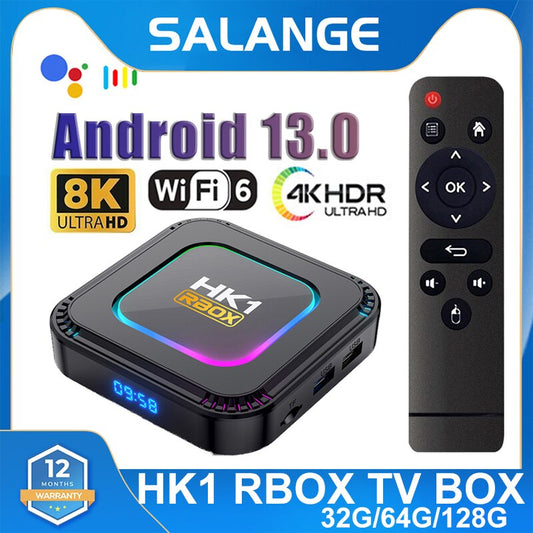 Smart TV Box HK1 RBOX K8 Android 13 8K Android TV Box RGB Licht 4GB 128GB RK3528 WiFi6 Dual Wifi 2023 PK Android 12 6K