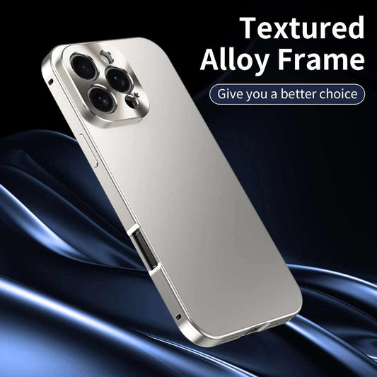 Luxury Aluminum Metal Frame Phone Case For Iphone 16 15 Pro Max 16ProMax Metal Frame PC Back Panel Shockproof Phone Cover