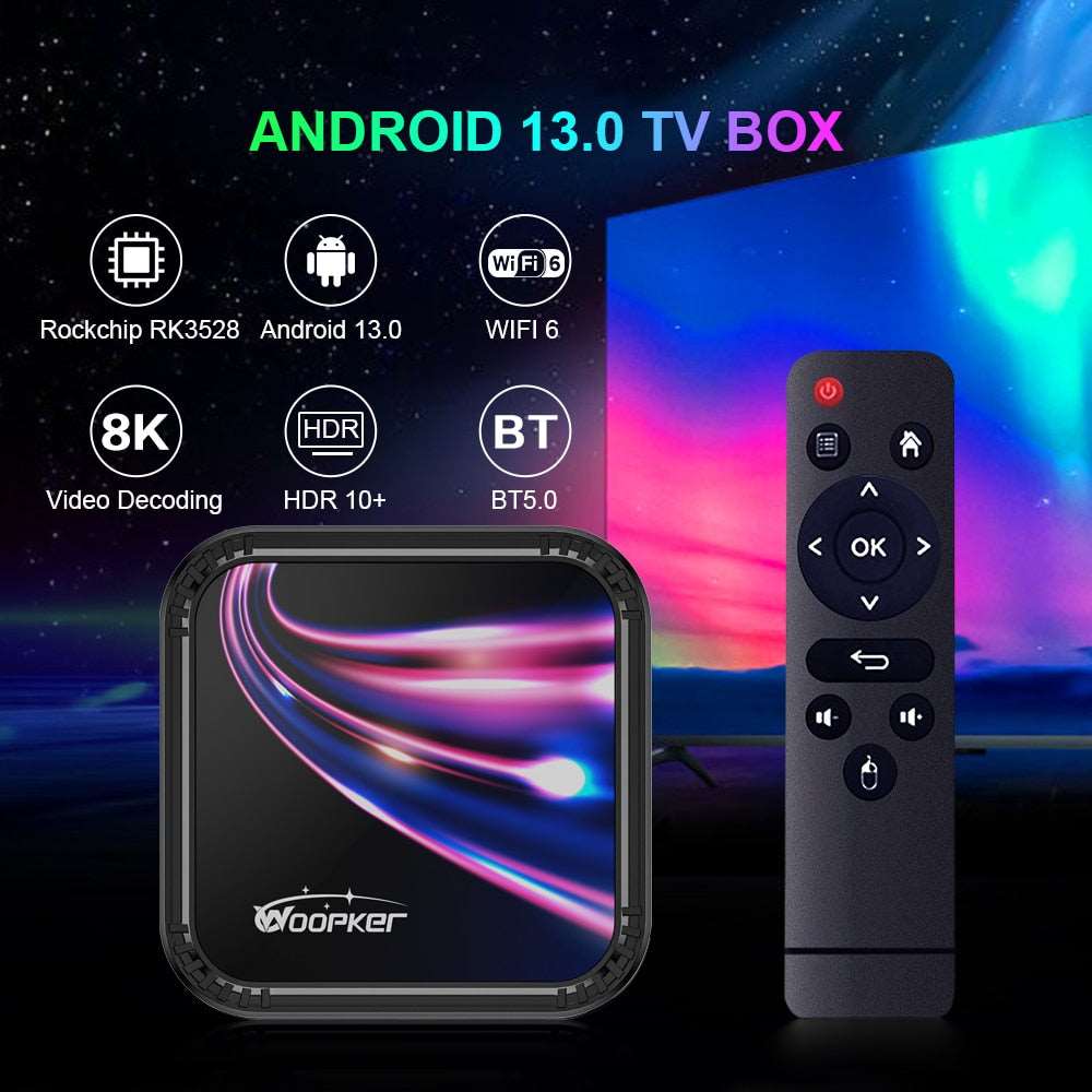 2023 Android 13 TV Box K52 Rockchip RK3528 Smart TVBox Support 8K Wifi6 BT5.0 YouTube Google Voice Assistant Set Top Box