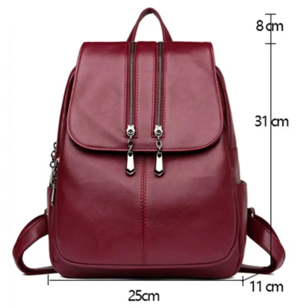 Women Leather Backpacks Female Vintage Backpacks for Women Travel Backpacks Ladies Bagpack Mochilas School Bags for Girls Preppy