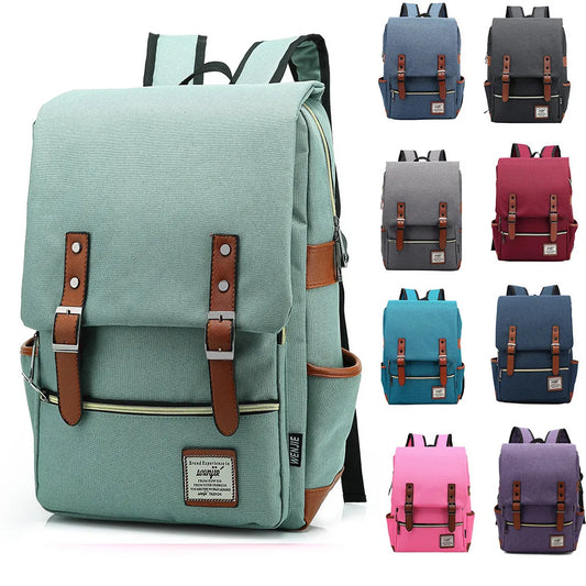 Vintage 16 Zoll Laptop Rucksack Frauen Leinwand Taschen Männer Leinwand Reise Freizeit Rucksäcke Retro Casual Bag Schultaschen für Jugendliche