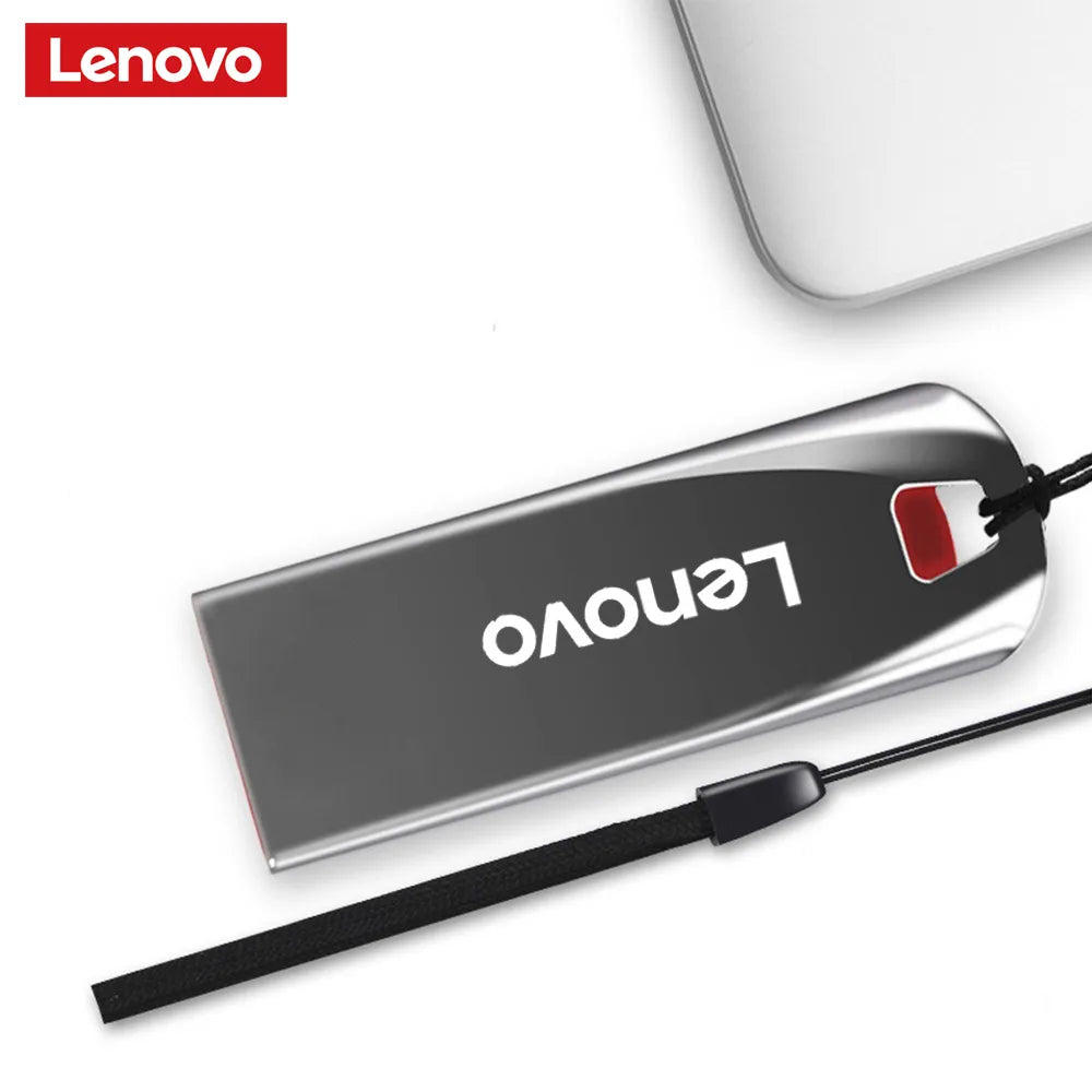 Lenovo 2 TB USB-Flash-Laufwerke, Mini-Metall-Speicherstick mit echter Kapazität, schwarzer Pen-Drive, kreatives Werbegeschenk, silberne Speicher-U-Disk 