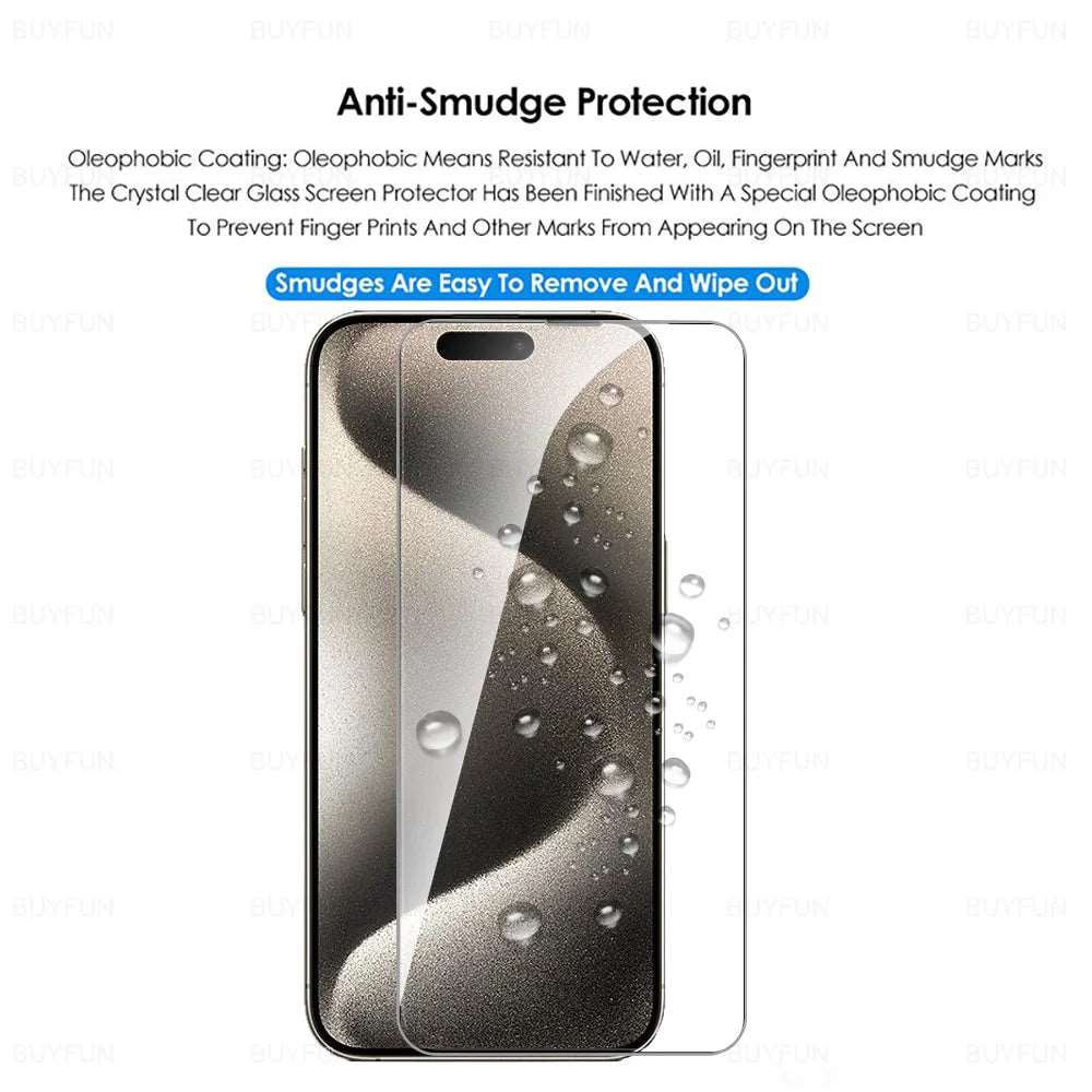 iPhone15Pro Glass 4Pcs Tempered Glass For iPhone 15 Pro Max iPhone15 Plus 15Pro i15 ProMax 5G Screen Protector Armor Cover Film