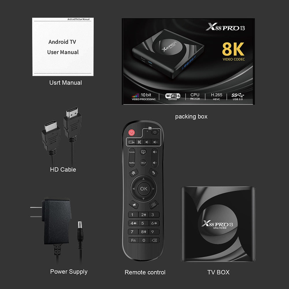 2023 NEW TV Box Android 13 Quad Core RK3528 Android 13.0 TVBOX Video Decoding 4K 60fps Wifi6 BT5.0 Set Top Box 8K Media Player