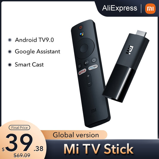 Mi TV Stick Xiaomi Mi TV Stick Box Android TV 9.0 4-Core 1080P HD Dual Decoding 1 GB RAM 8 GB ROM Google Assistant Netflix Wifi 5