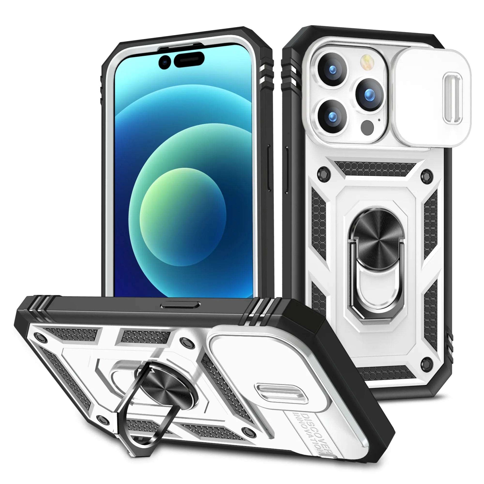 Case For iPhone 15 14 13 12 11 Pro XS Max 8 Armor Designed Shockproof Rugged Military Grade Protective Slide Lens Protector Case