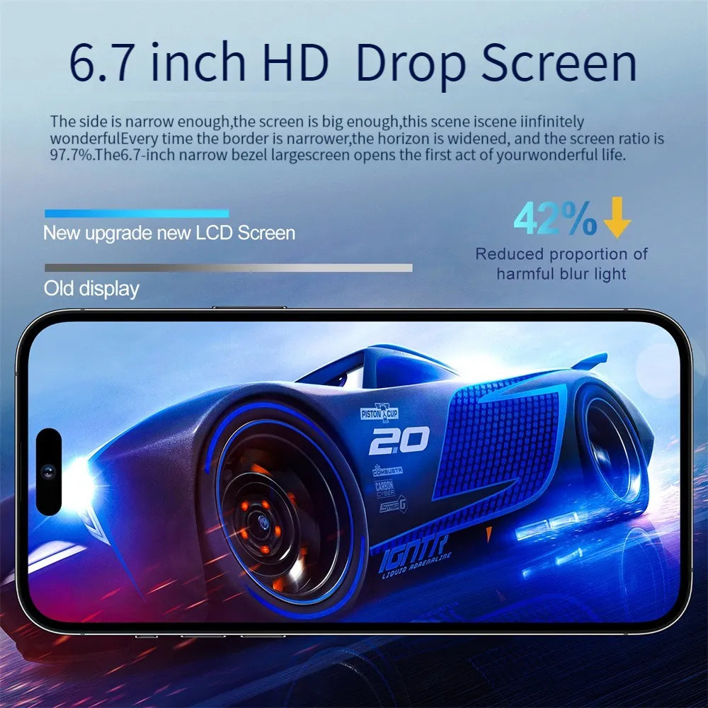 Neue I15 Pro Max Globale Version Face ID 6,7 Zoll Smartphone 4G 5G Handys 16GB + 1TB Handy 8000mAh Android Handys