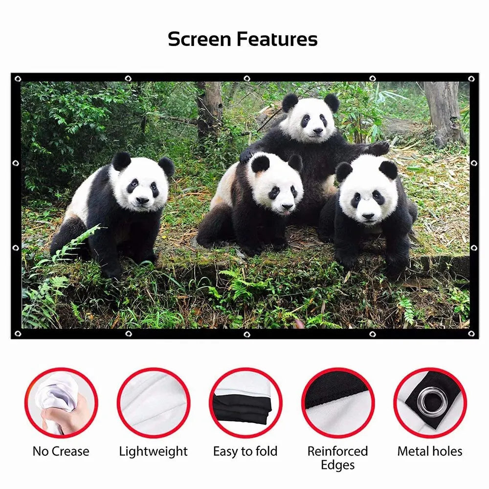 Salange Projector Screen Portable Projection Screen 100 inch 120 inch 150 inch 16:9, Outdoor Movie Screen for Travel Home Theater