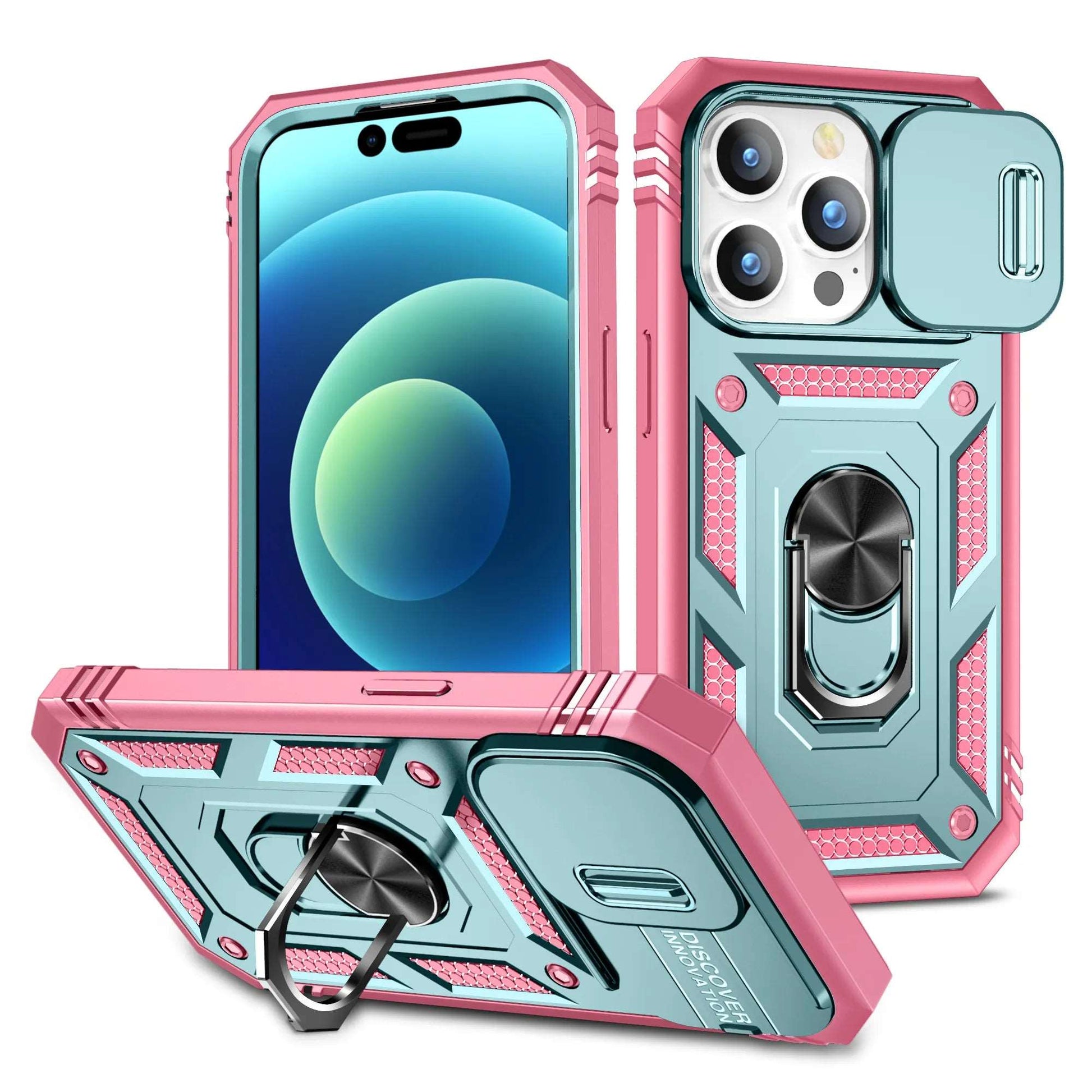 Case For iPhone 15 14 13 12 11 Pro XS Max 8 Armor Designed Shockproof Rugged Military Grade Protective Slide Lens Protector Case