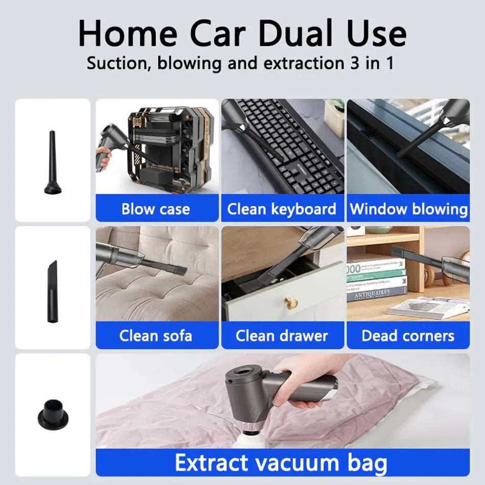 120000Pa Wireless Car Vacuum Cleaner Portable Car Robot Cleaner Handheld Mini For Car Home Keyboard Cleaning Vacuum Cleaner