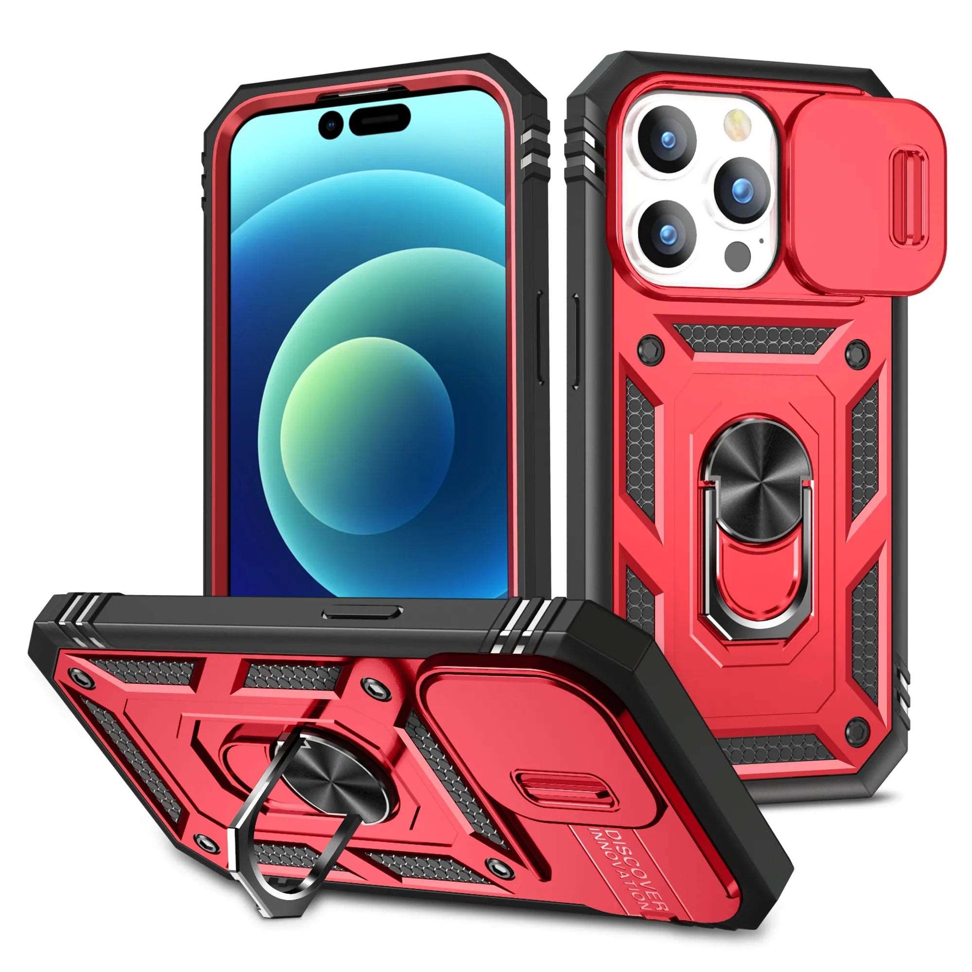 Case For iPhone 15 14 13 12 11 Pro XS Max 8 Armor Designed Shockproof Rugged Military Grade Protective Slide Lens Protector Case