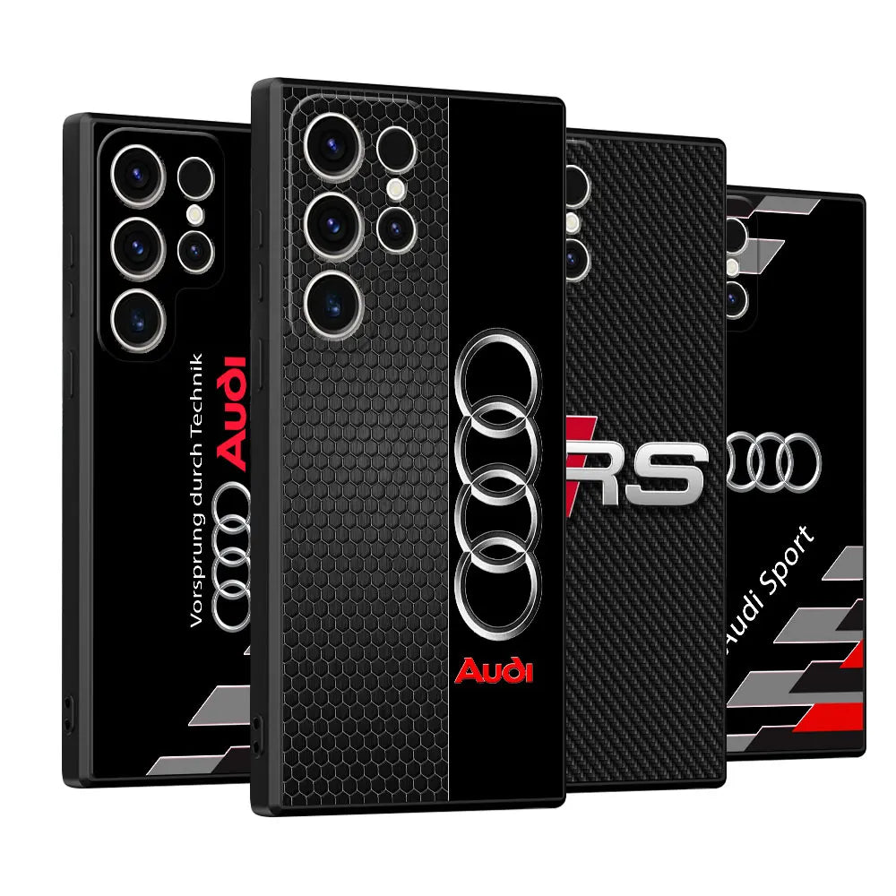 Sports-Car A-Audi Black Soft Case for Samsung Galaxy S22 Plus S23 Ultra 5G S10 S10e S21 S9 S8 S7 S20 FE S22+ Back Cover 