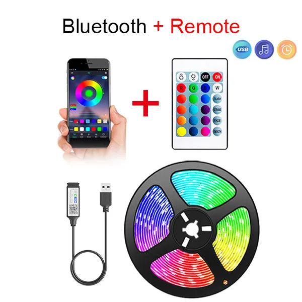 Band Bluetooth USB LED Streifen Licht 5050 SMD 5V USB RGB Lichter Flexible LED Lampe Band Band RGB selbstklebende TV Desktop Diode