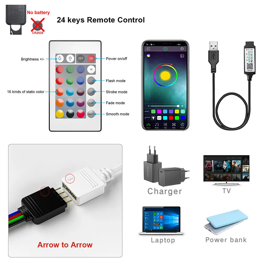 Band Bluetooth USB LED Streifen Licht 5050 SMD 5V USB RGB Lichter Flexible LED Lampe Band Band RGB selbstklebende TV Desktop Diode