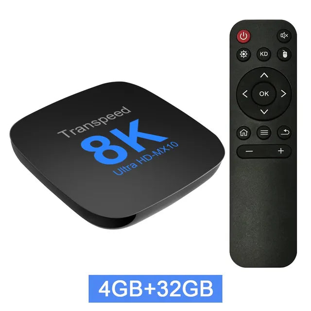 Transspeed Android 13 TV Box ATV Dual Wifi mit TV Apps 8K Video BT5.0+ RK3528 4K 3D Voice Media Player Set Top Box