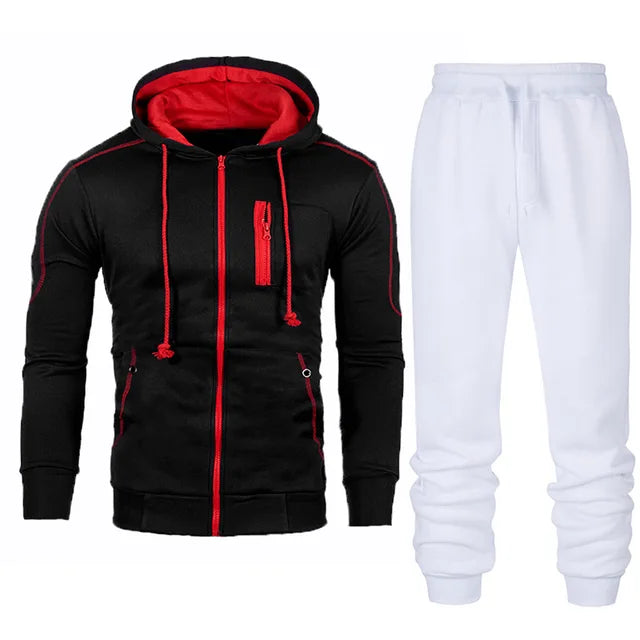 Männer Trainingsanzug Mode Hoodies Feste Anzüge männer Sweatshirts + Kordelzug Jogginghose Lose Freizeit Sportswear-Set Winter Neue