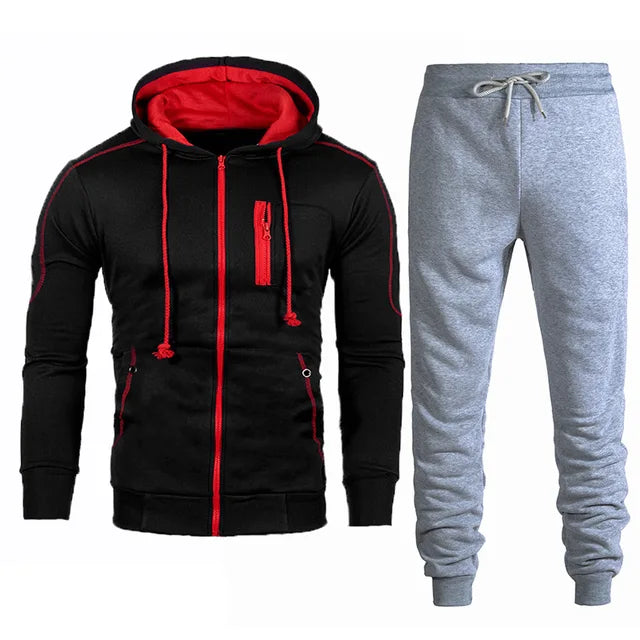 Männer Trainingsanzug Mode Hoodies Feste Anzüge männer Sweatshirts + Kordelzug Jogginghose Lose Freizeit Sportswear-Set Winter Neue