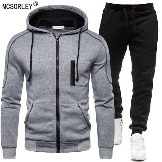 Männer Trainingsanzug Mode Hoodies Feste Anzüge männer Sweatshirts + Kordelzug Jogginghose Lose Freizeit Sportswear-Set Winter Neue