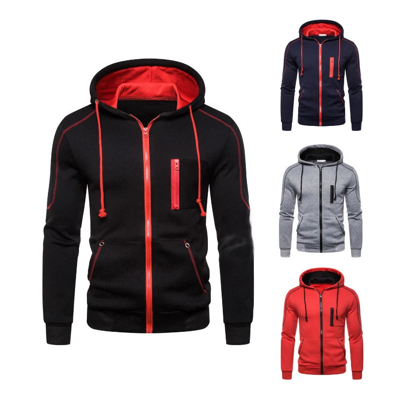 Men's Tracksuit Fashion Hoodies Solid Suits Men's Sweatshirts + Drawstring Sweatpants Loose Leisure Sportswear Set Winter New