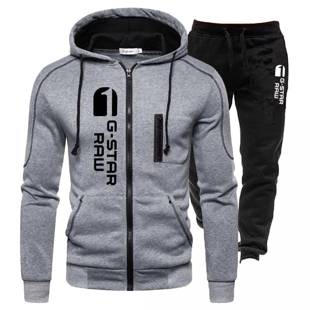 Men Tracksuit Casual Jogging Tracksuit Outdoor Set Zipper Sweatshirts + Black Sweatpants 2 Piece 2023 Fashion Spring New Streetwear S-4XL