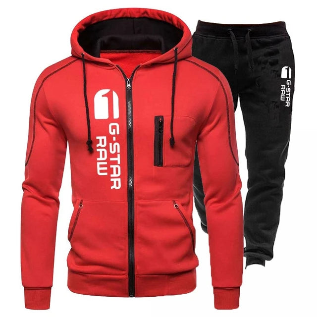 Men Tracksuit Casual Jogging Tracksuit Outdoor Set Zipper Sweatshirts + Black Sweatpants 2 Piece 2023 Fashion Spring New Streetwear S-4XL