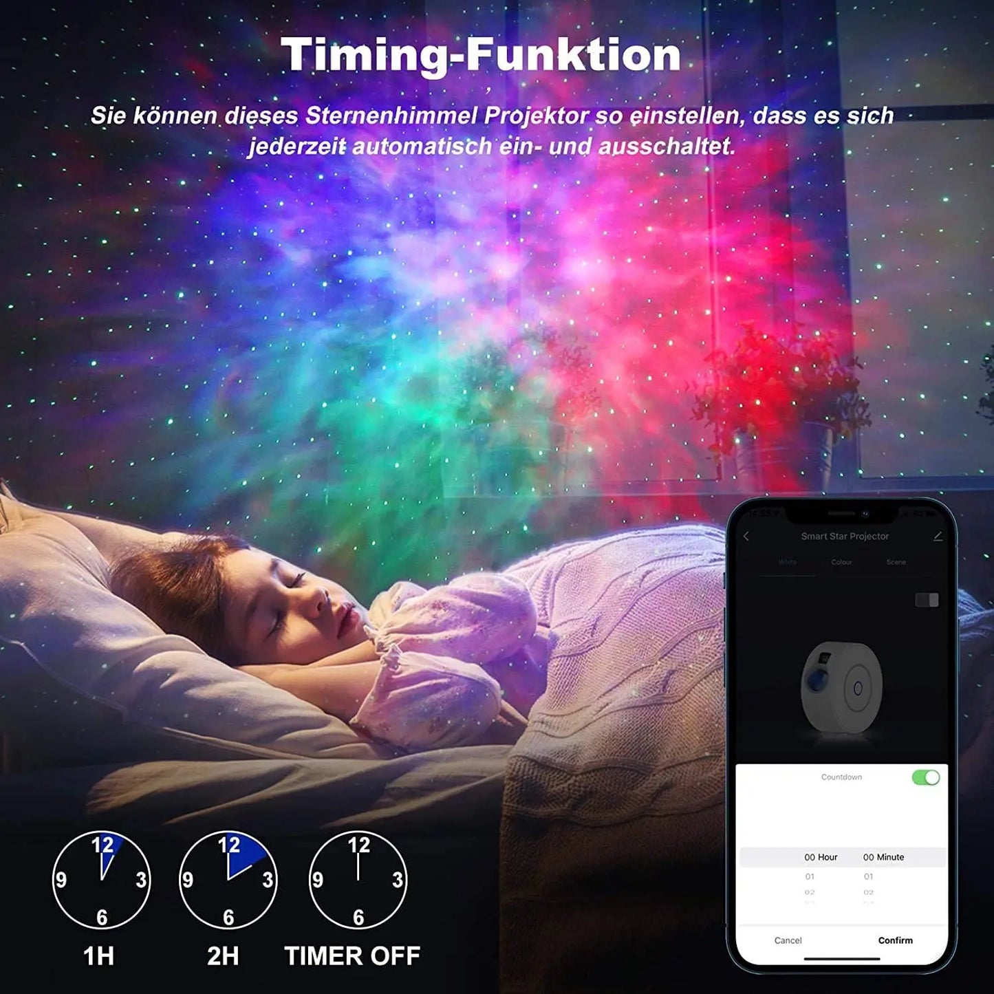 Tuya WiFi Smart Aurora Galaxy Stern Projektor Nachtlicht Alexa Voice Control APP Control Stern Projektor LED Licht Kinder Baby geschenk