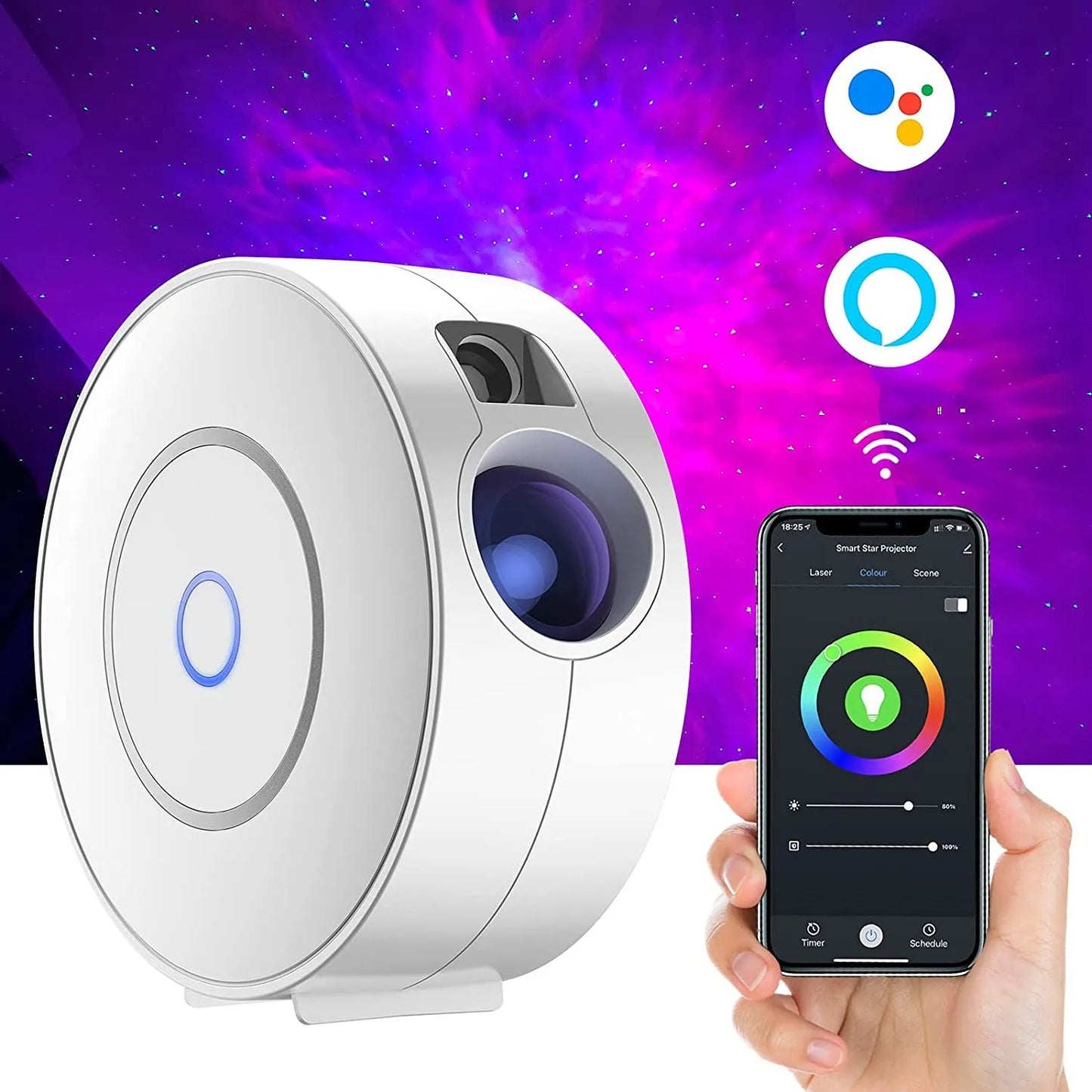 Tuya WiFi Smart Aurora Galaxy Stern Projektor Nachtlicht Alexa Voice Control APP Control Stern Projektor LED Licht Kinder Baby geschenk